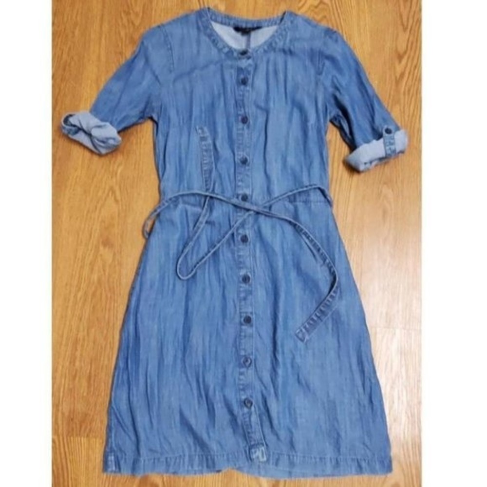 banana republic size 2 denim button shirt dress
